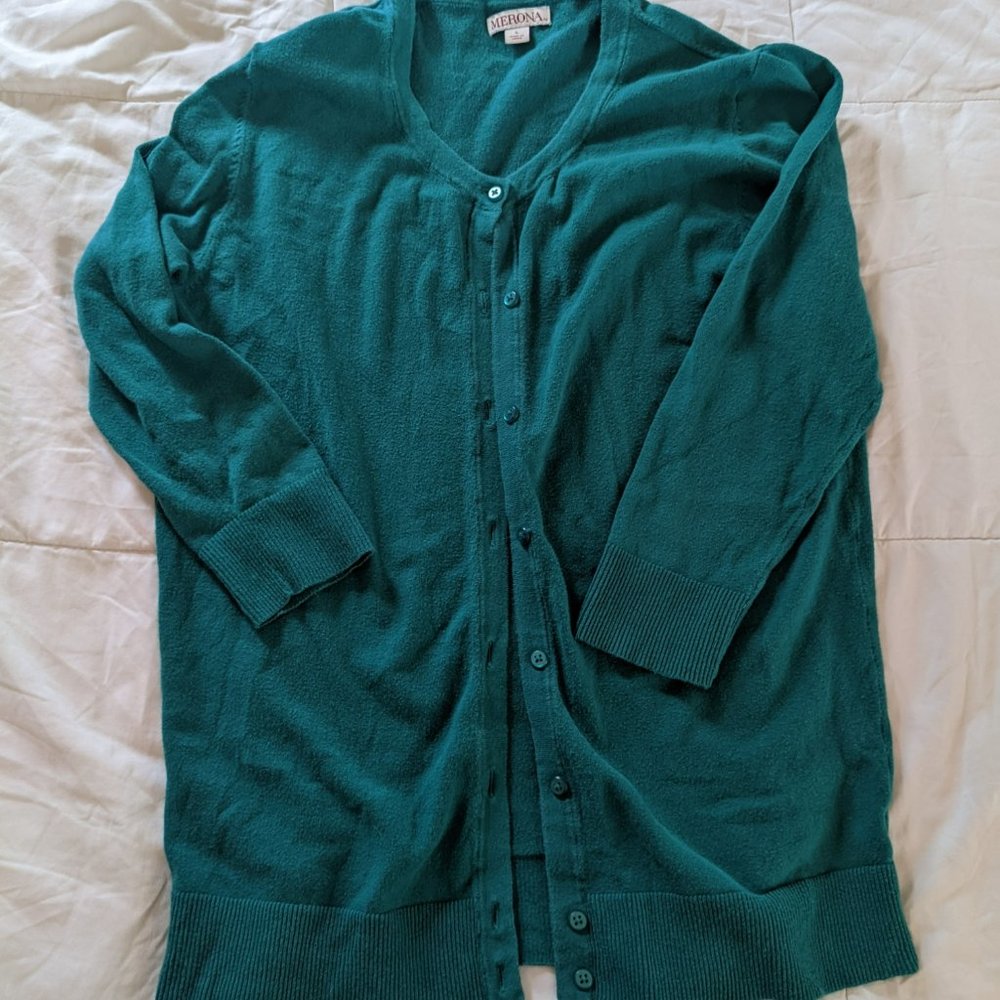 Merona Green Cardigan Sweater - Large